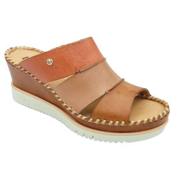 NEW PIKOLINOS women aguadulce wedge sandal in brandy - Picture 1 of 2